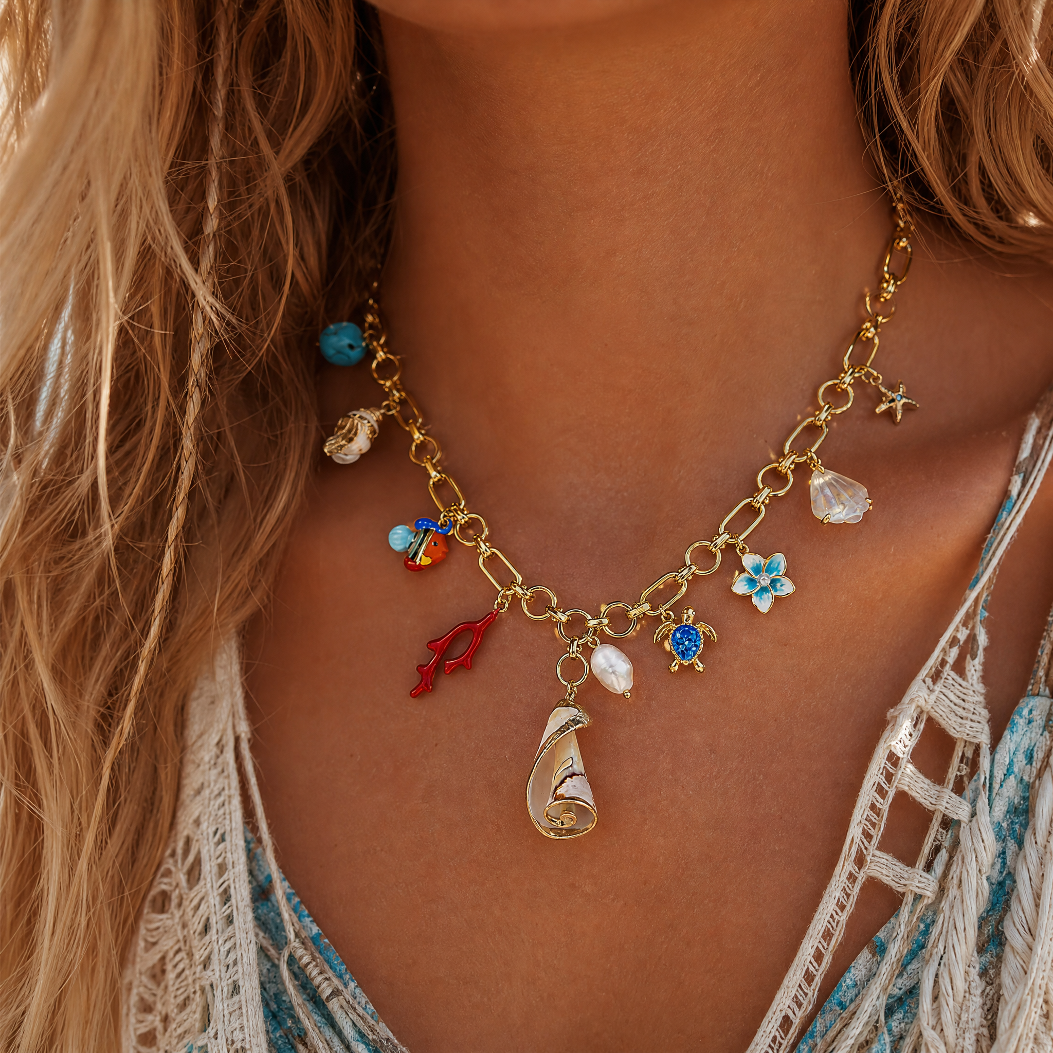 Selenichast Ocean Necklace Summer Jewelry