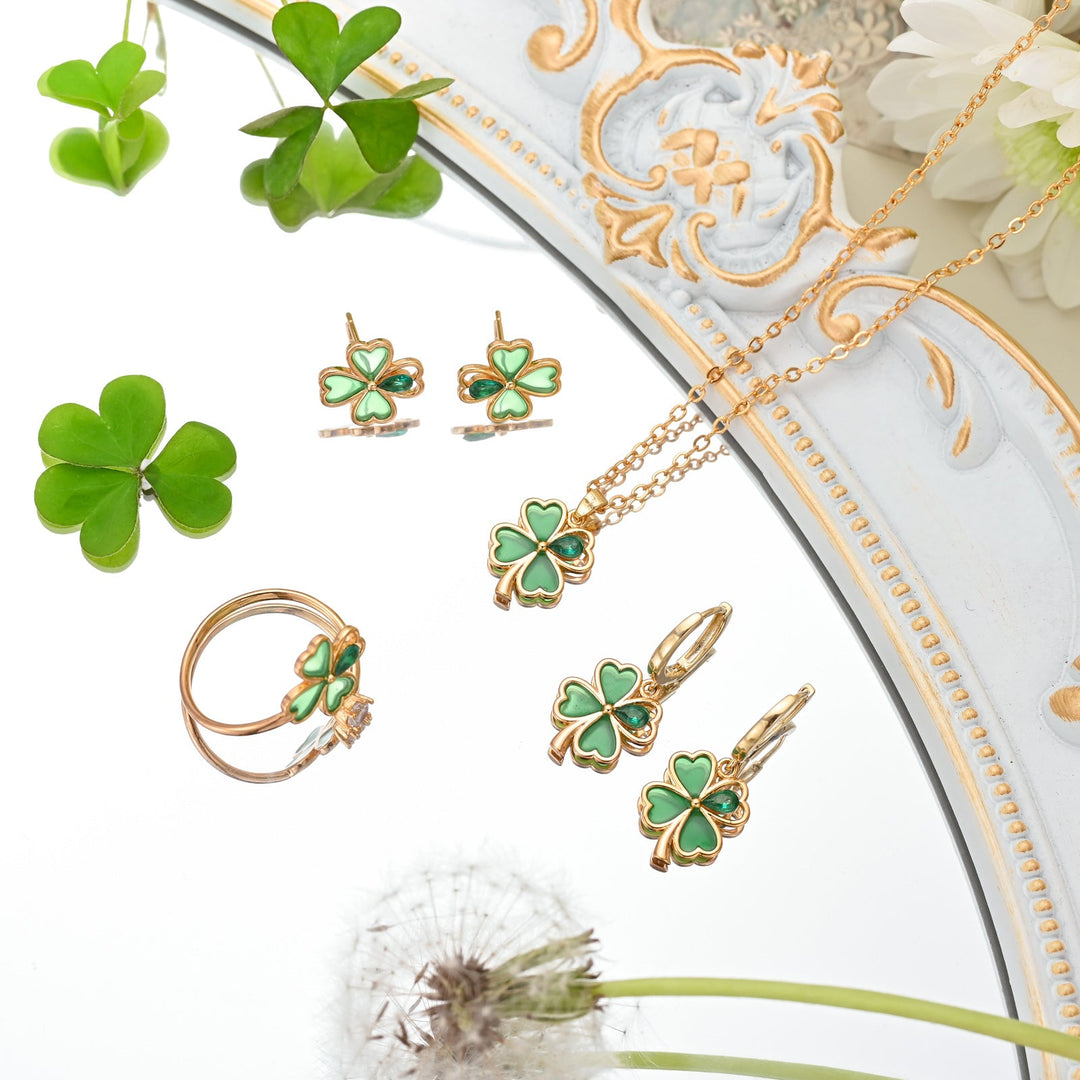 Four Leaf Clover Jewelry | Lucky Clover Jewelry | Clover Jewelry Set | Selenichast