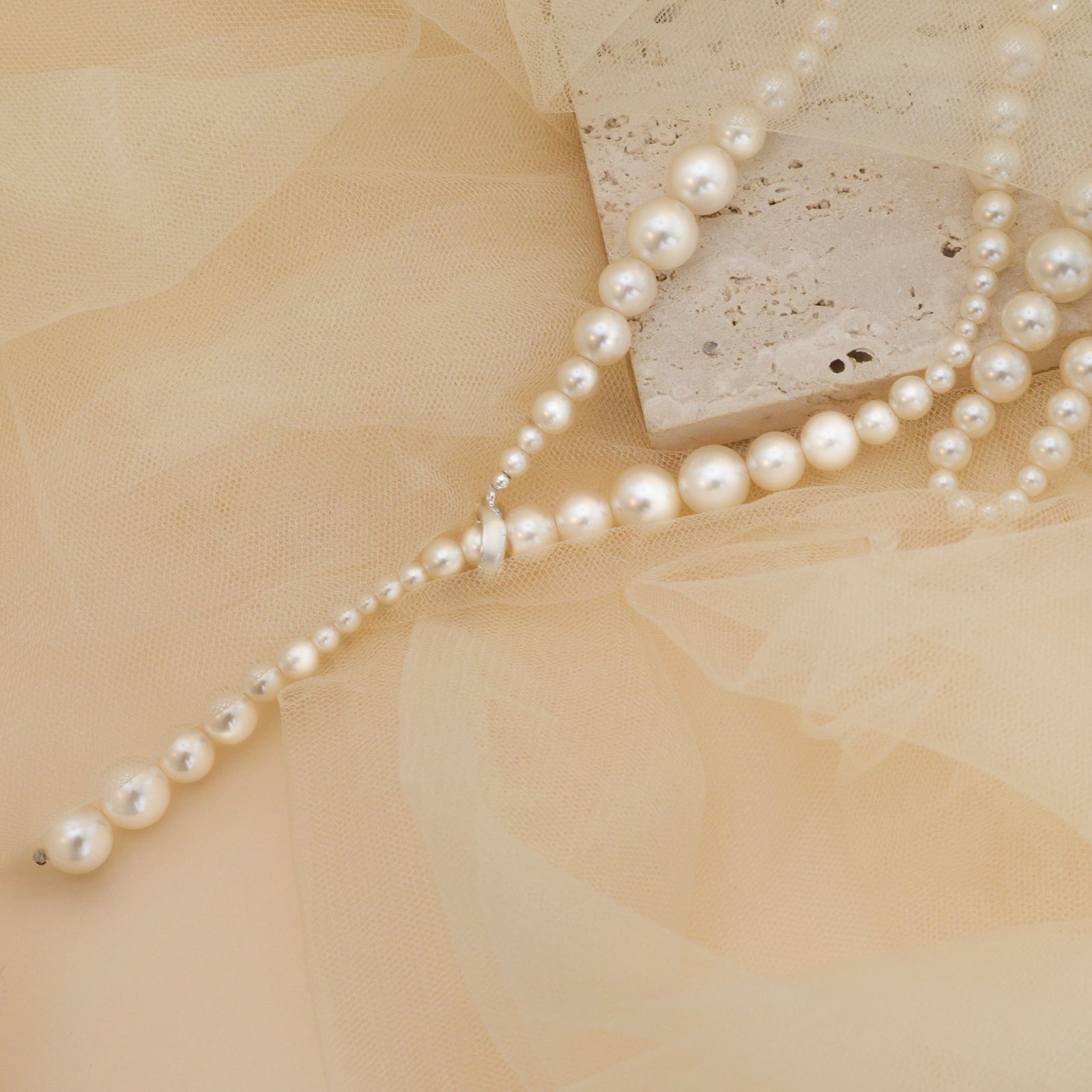 Selenichast Pearl Lariat necklace