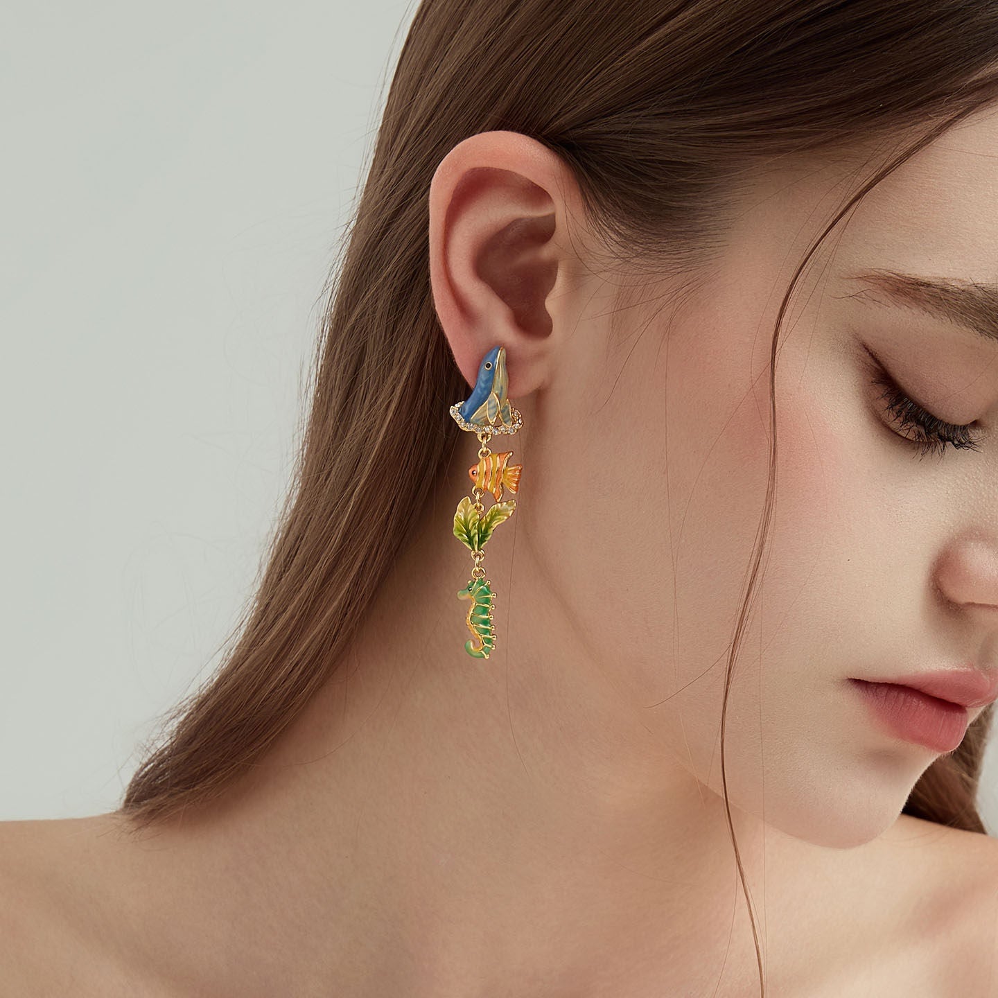 Selenichast Whale Drop Earrings Animal Jewelry