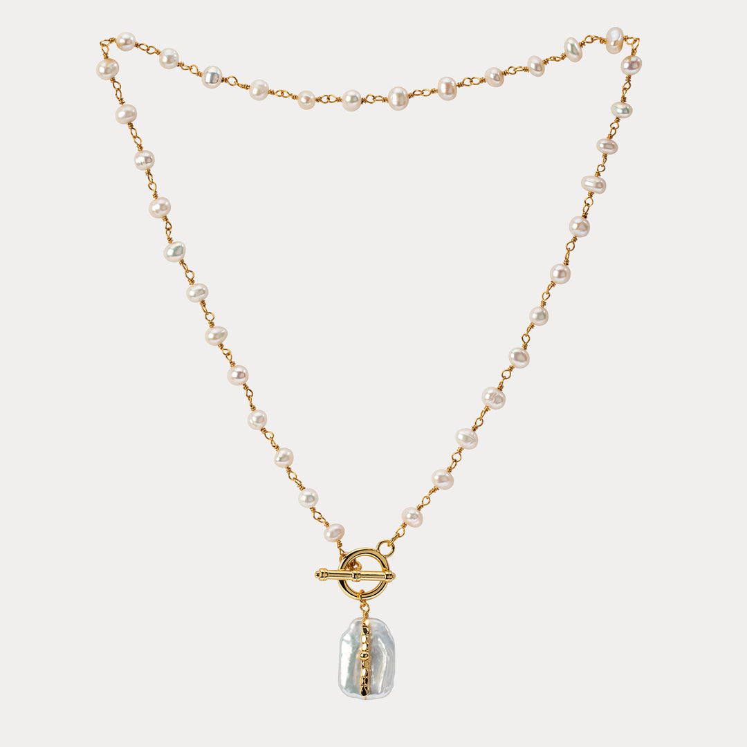 Selenchast Long Pearl Necklace