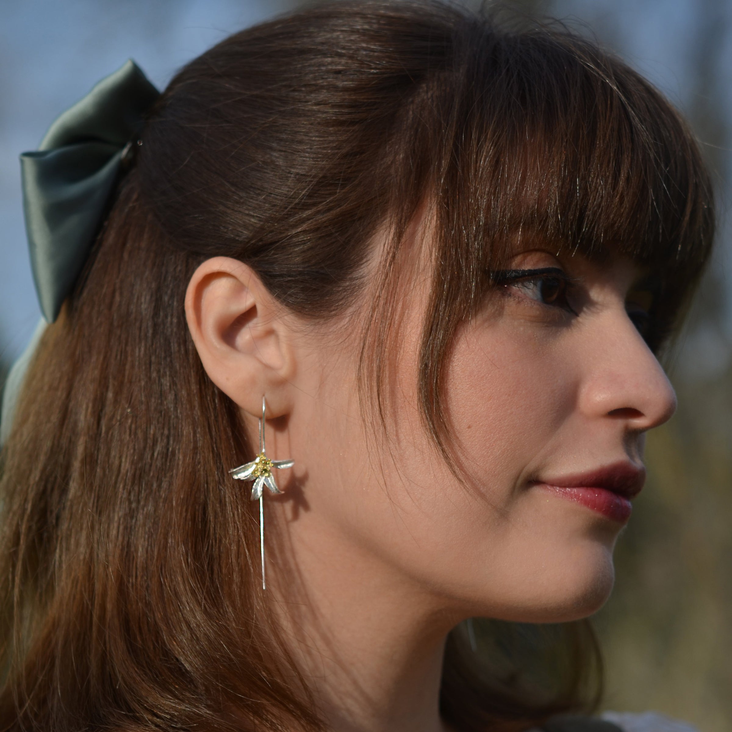 Selenichast Silver Statement Earrings