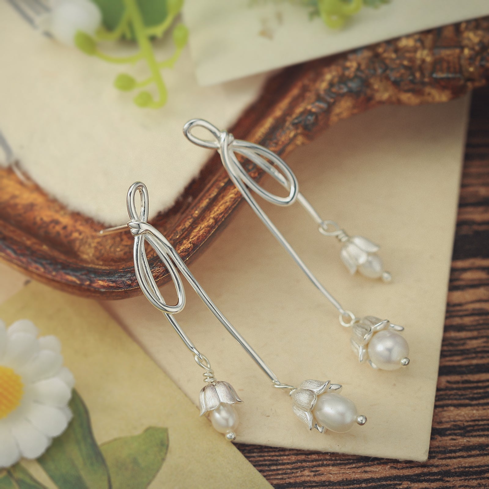 Selenichast Silver Dangle Earrings