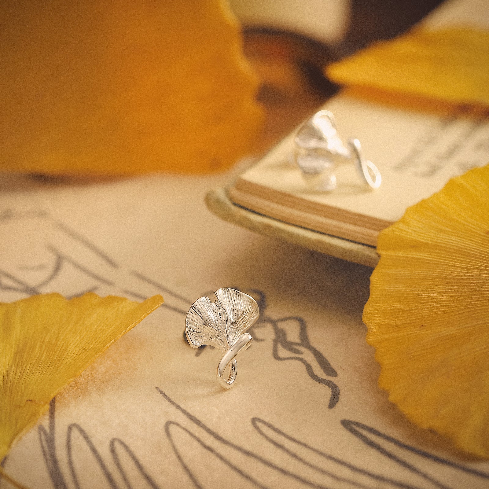 Selenichast Ginkgo Leaf Earrings