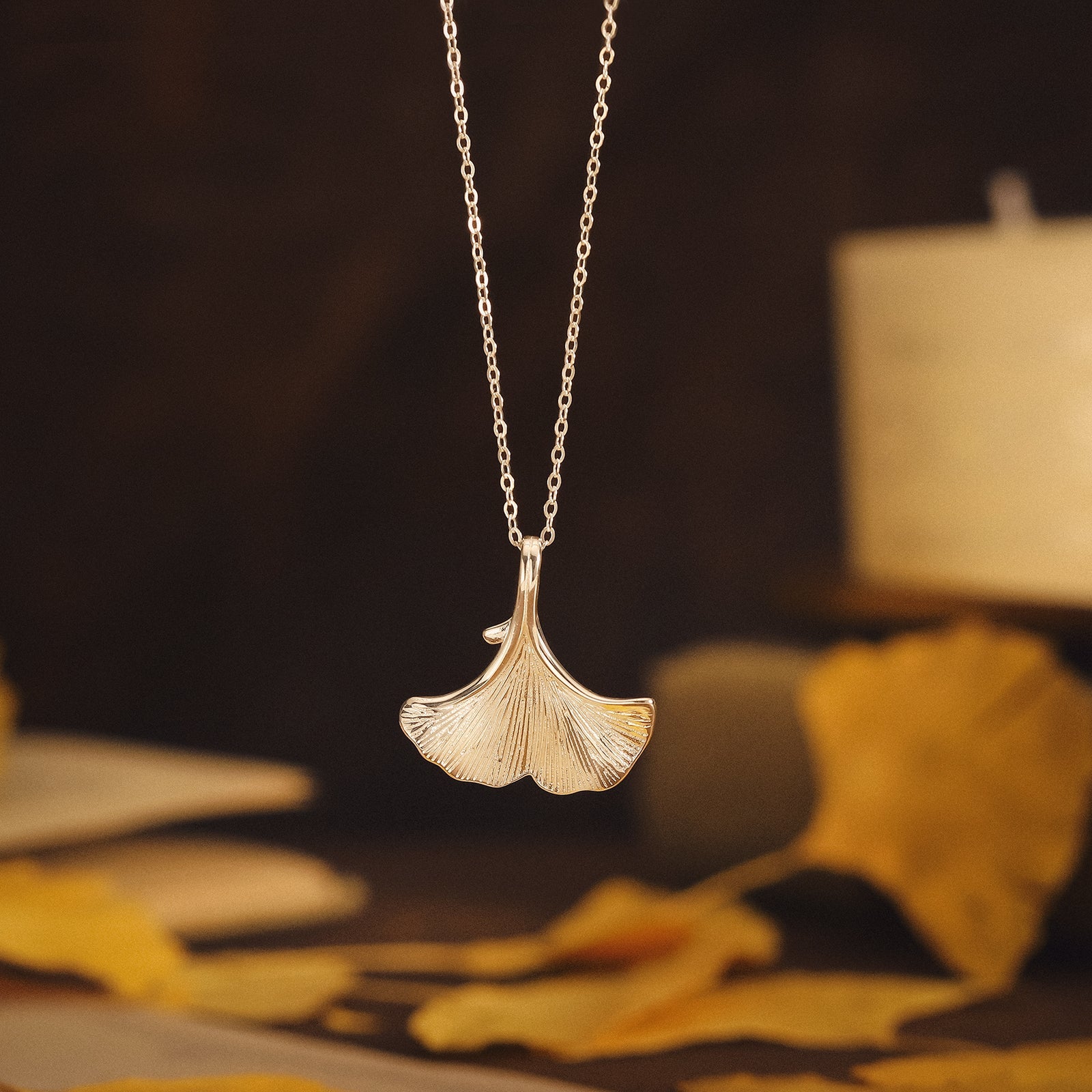 Selenichast Ginkgo Leaf Necklace