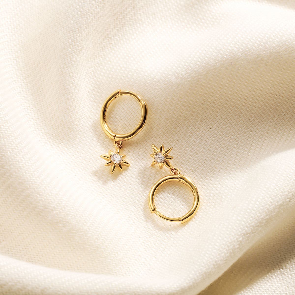 Selenichast Star Huggie Hoop Earrings