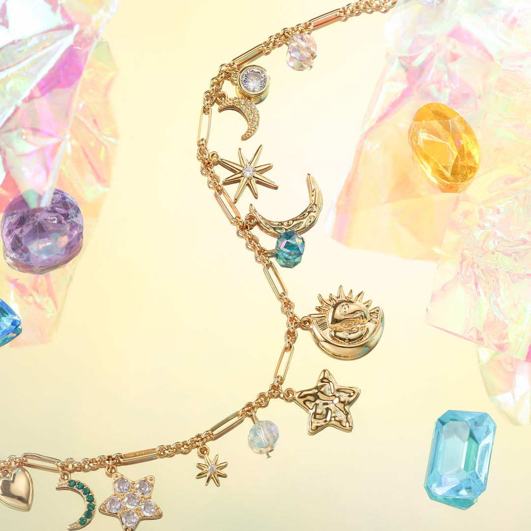 Moon And Star Necklace | Necklace With Stars And Moon | Moon Star Necklace For Women | Selenichast