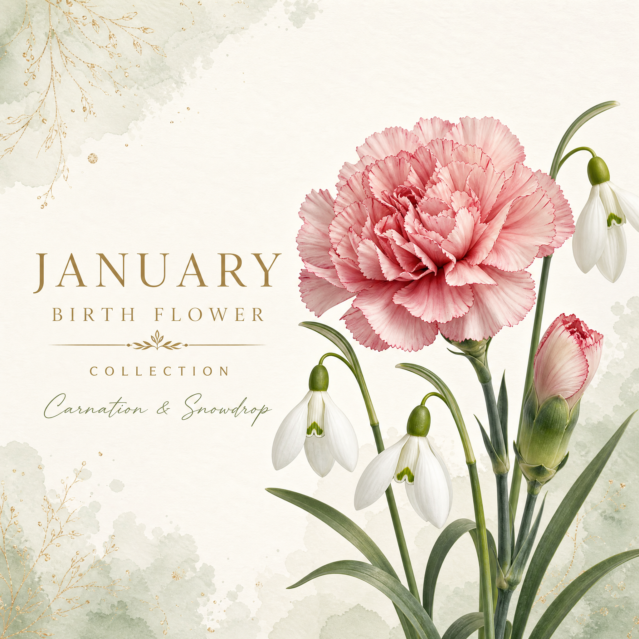 Selenichast January Birth Flower Jewelry
