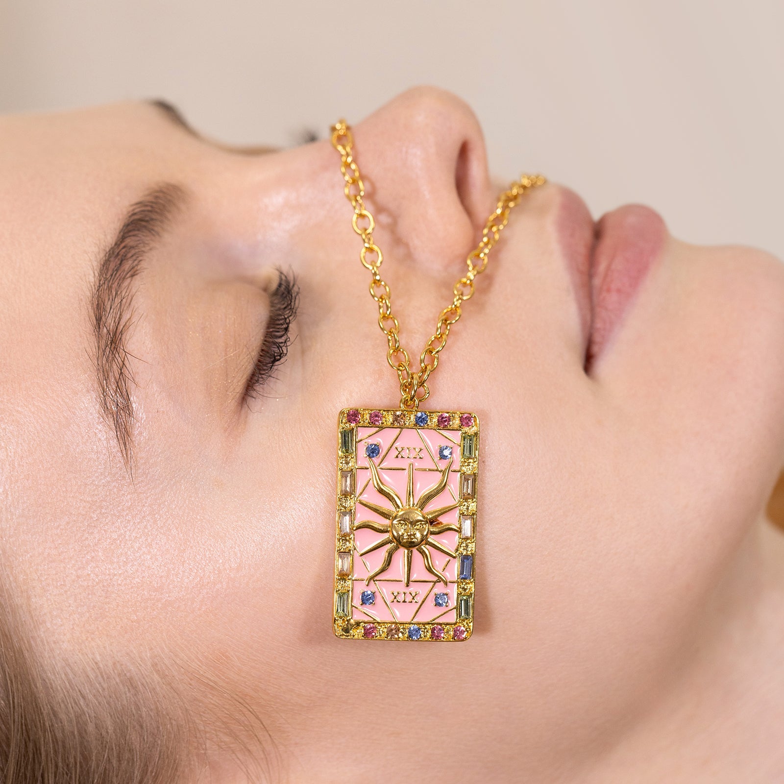 Selenichast Sun tarot necklace
