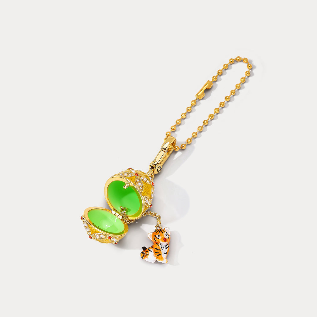 Tiger Egg Locket Necklace