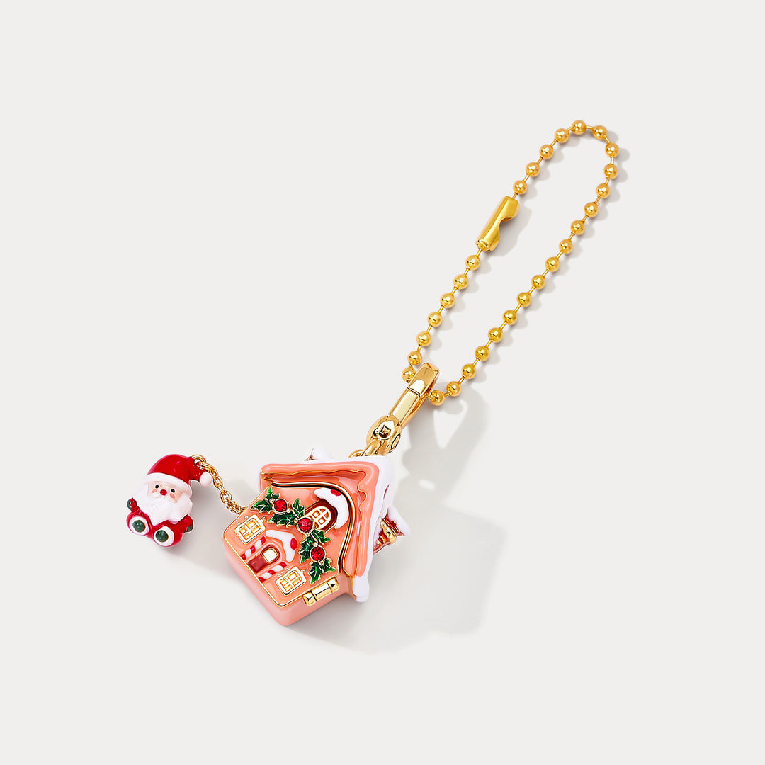 Santa's Snow House Locket Necklace