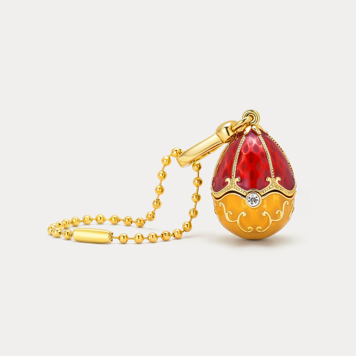 Rabbit & Rose Egg Locket Charm Selenichast 
