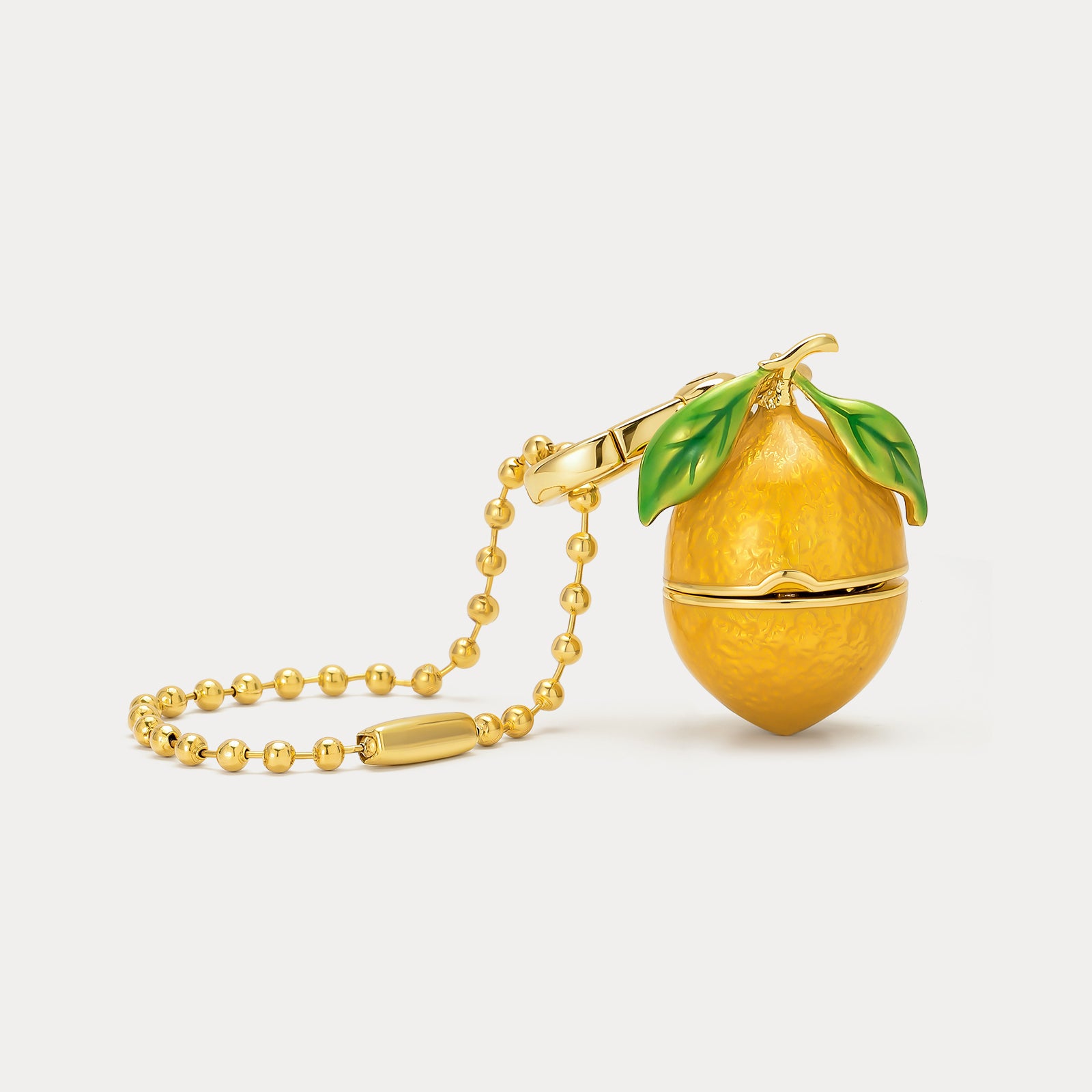 アクセサリー LEMON Selenichast Lemon Locket Pendant Necklace, Enamel Fruit Necklace