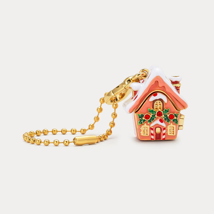 Santa's Snow House Locket Necklace