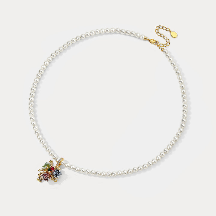 Rose Pearl Pendant Necklace