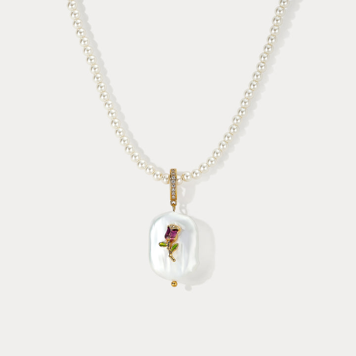 Rose Baroque Pearl Necklace