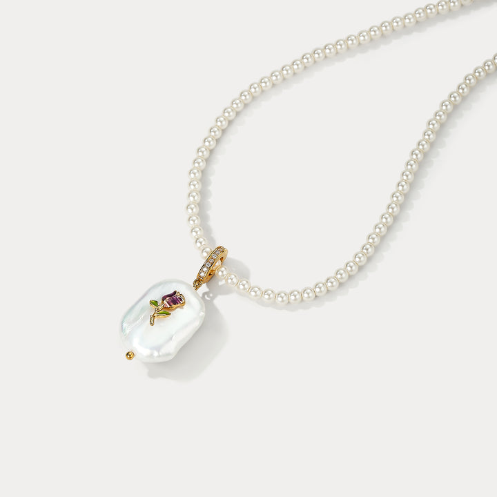 Rose Baroque Pearl Necklace
