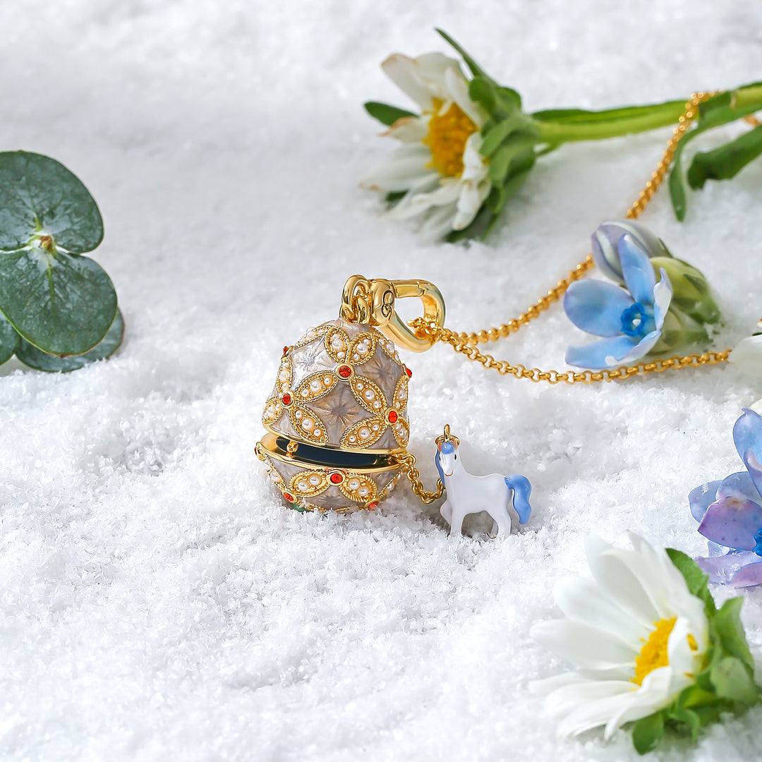 Horse Egg Locket Necklace