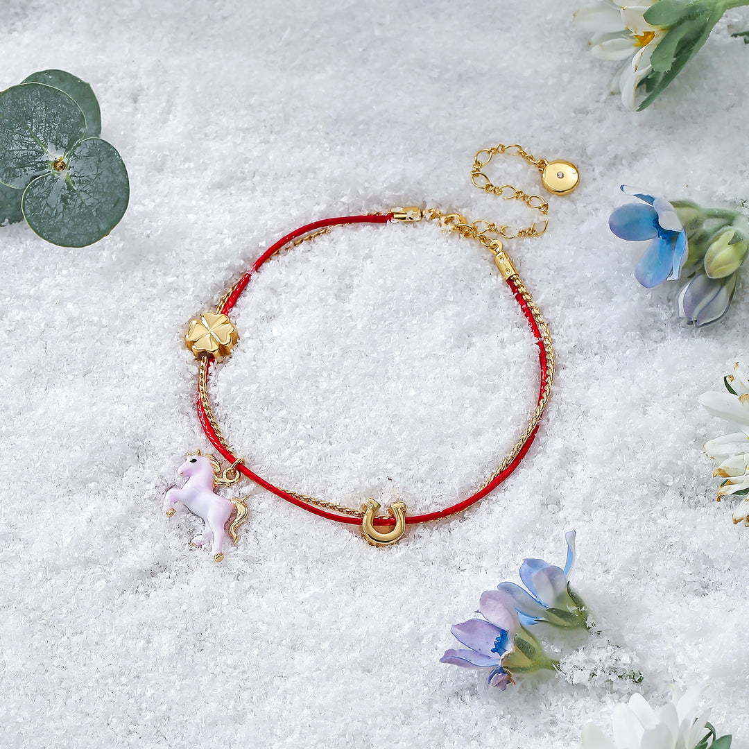 Lucky Horse Zodiac Red String Bracelet