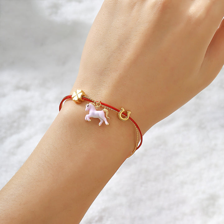 Lucky Horse Zodiac Red String Bracelet