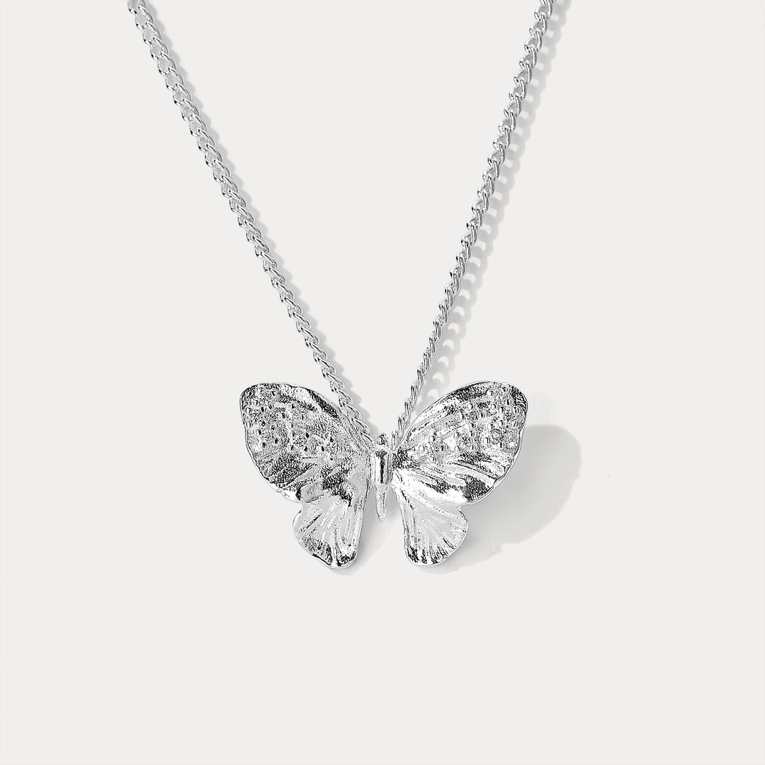 Selenichast Silver Butterfly Star Necklace 