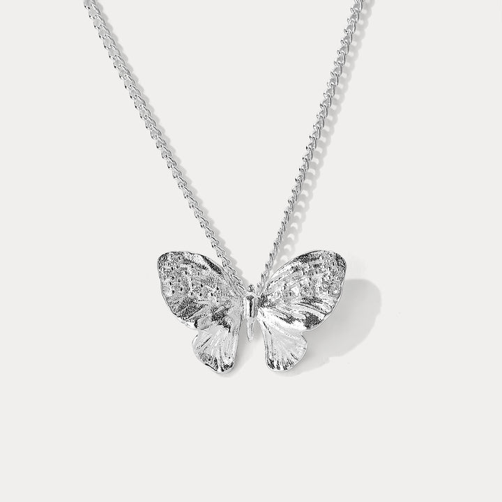 Selenichast Silver Butterfly Star Necklace 
