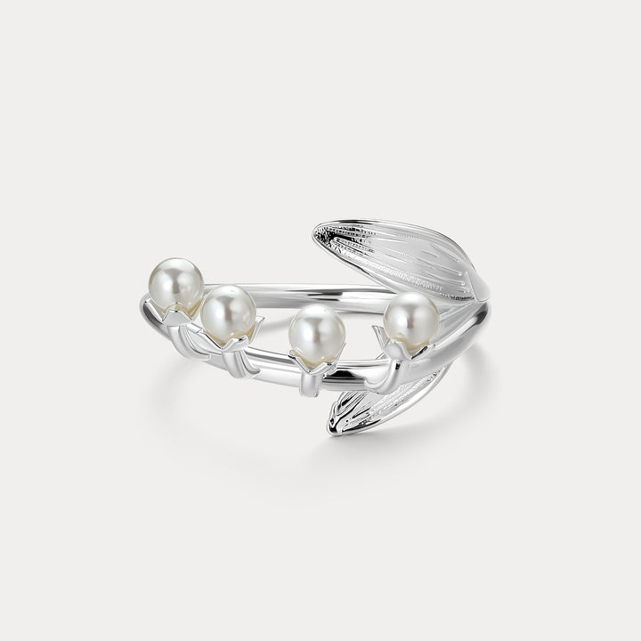 Silver Lily of the Valley Ring Gift for Her