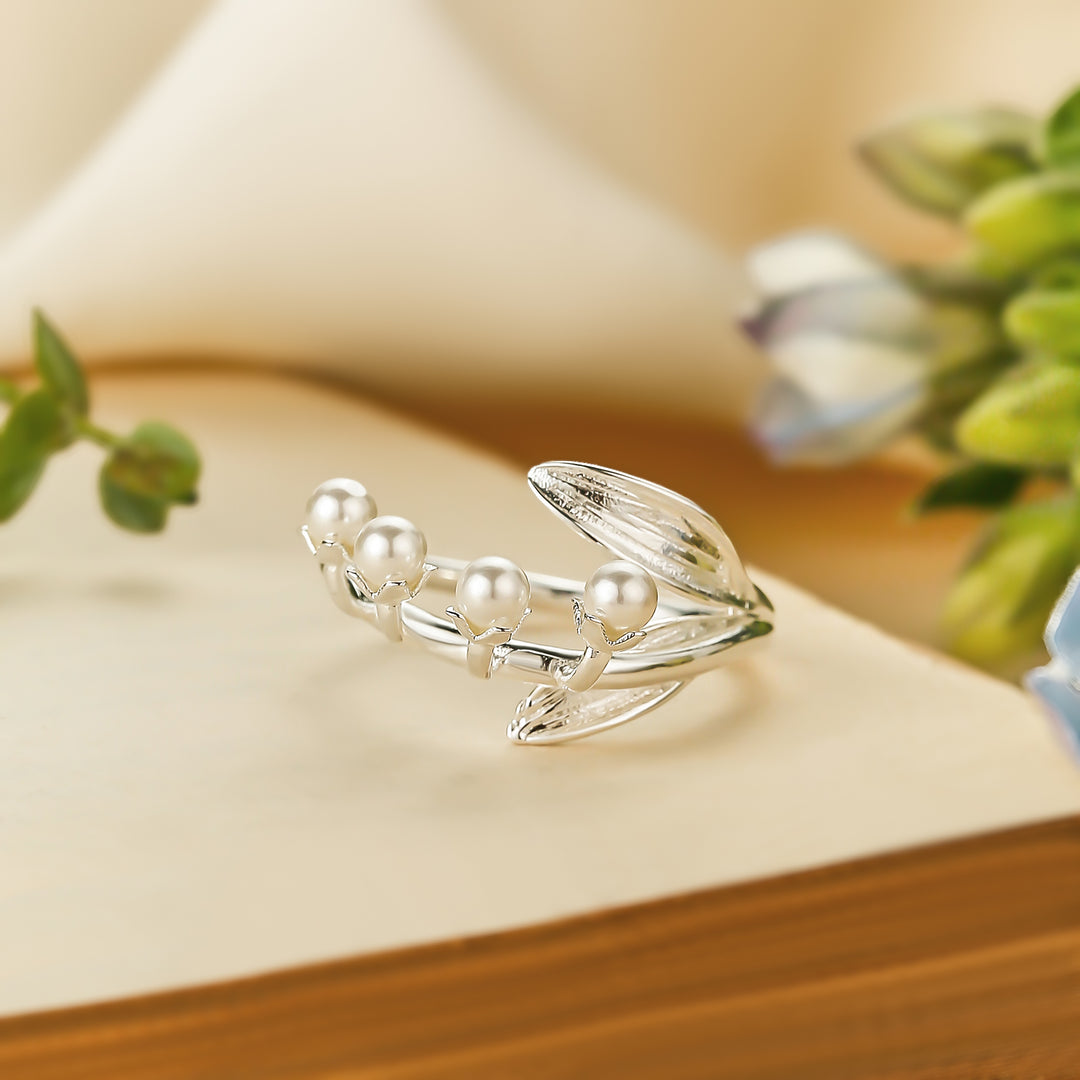 Silver Lily of the Valley Ring