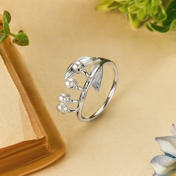 Silver Lily of the Valley Ring