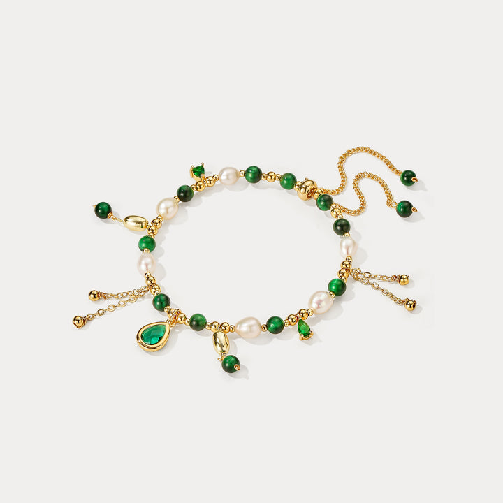 Green Tiger Eye Charm Bracelet