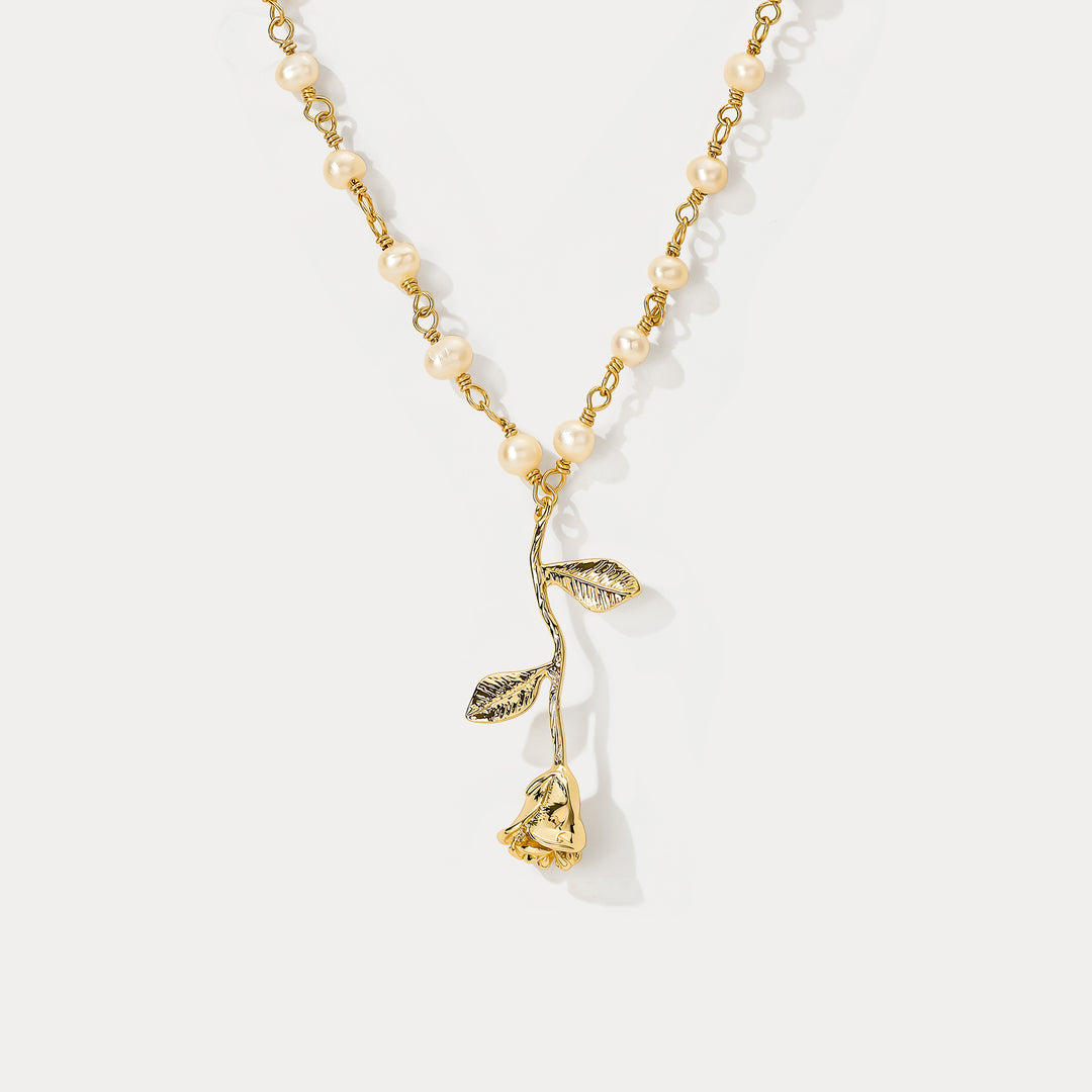 Selenichast Rose Pearl Necklace