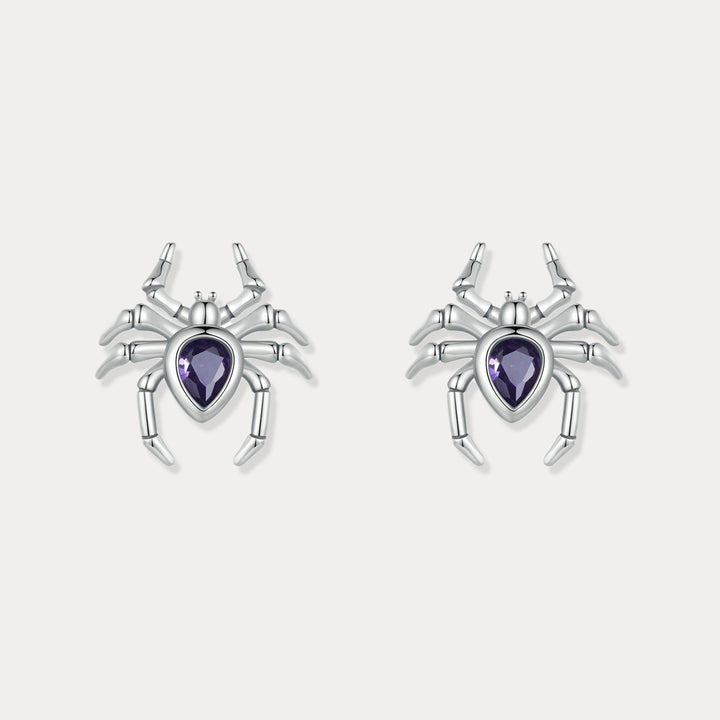 Selenichast Gothic Spider Stud Silver Earrings