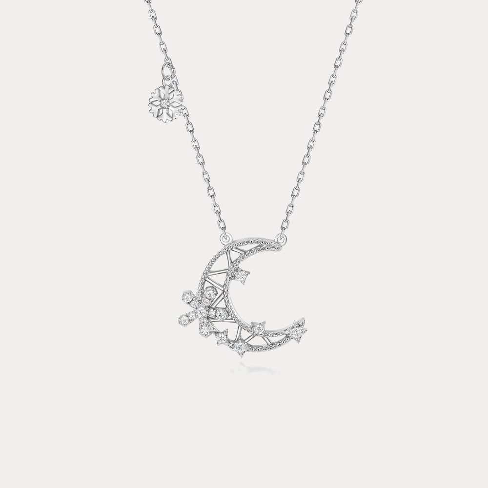Selenichast Snowflake Moon Necklace