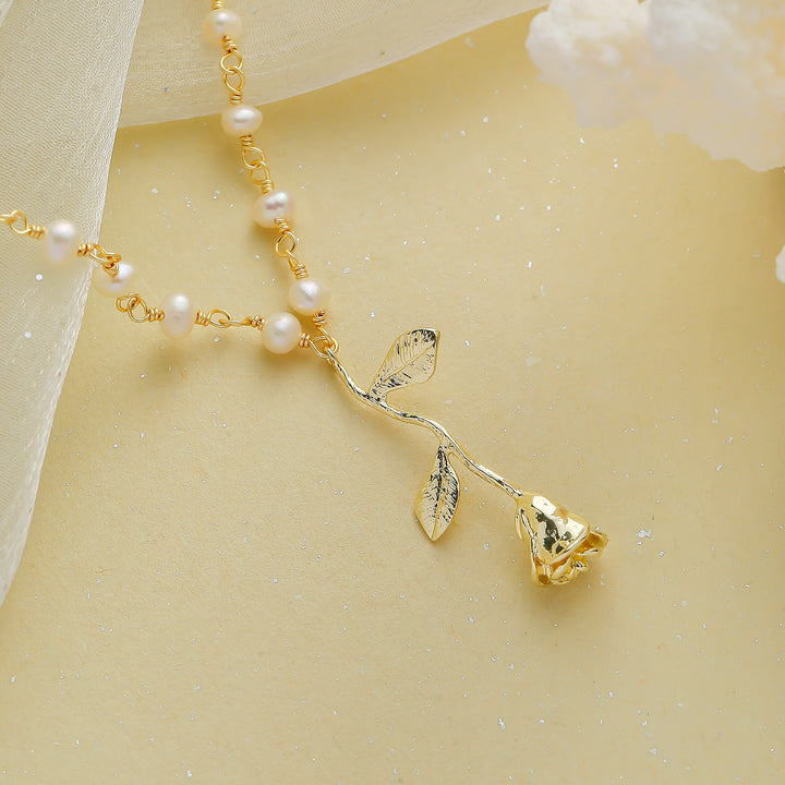 Rose Pearl Necklace Gift