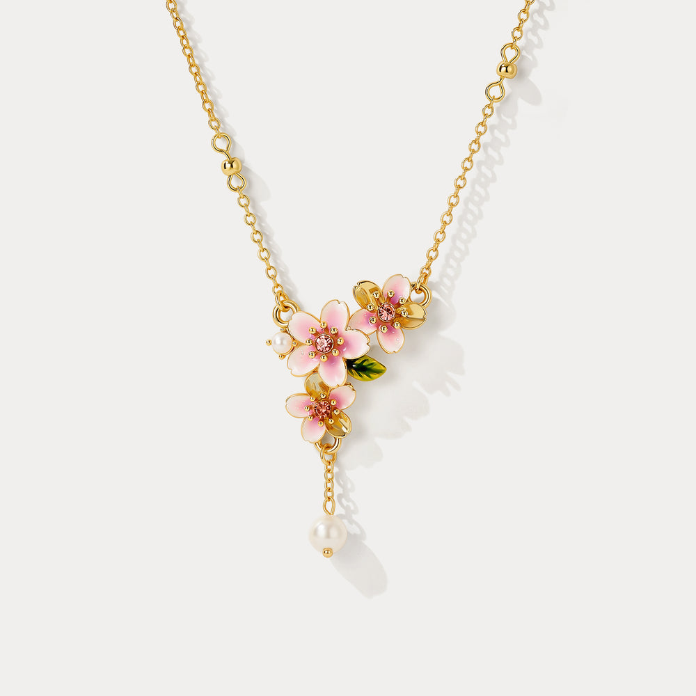 Selenichast Sakura Enamel Necklace
