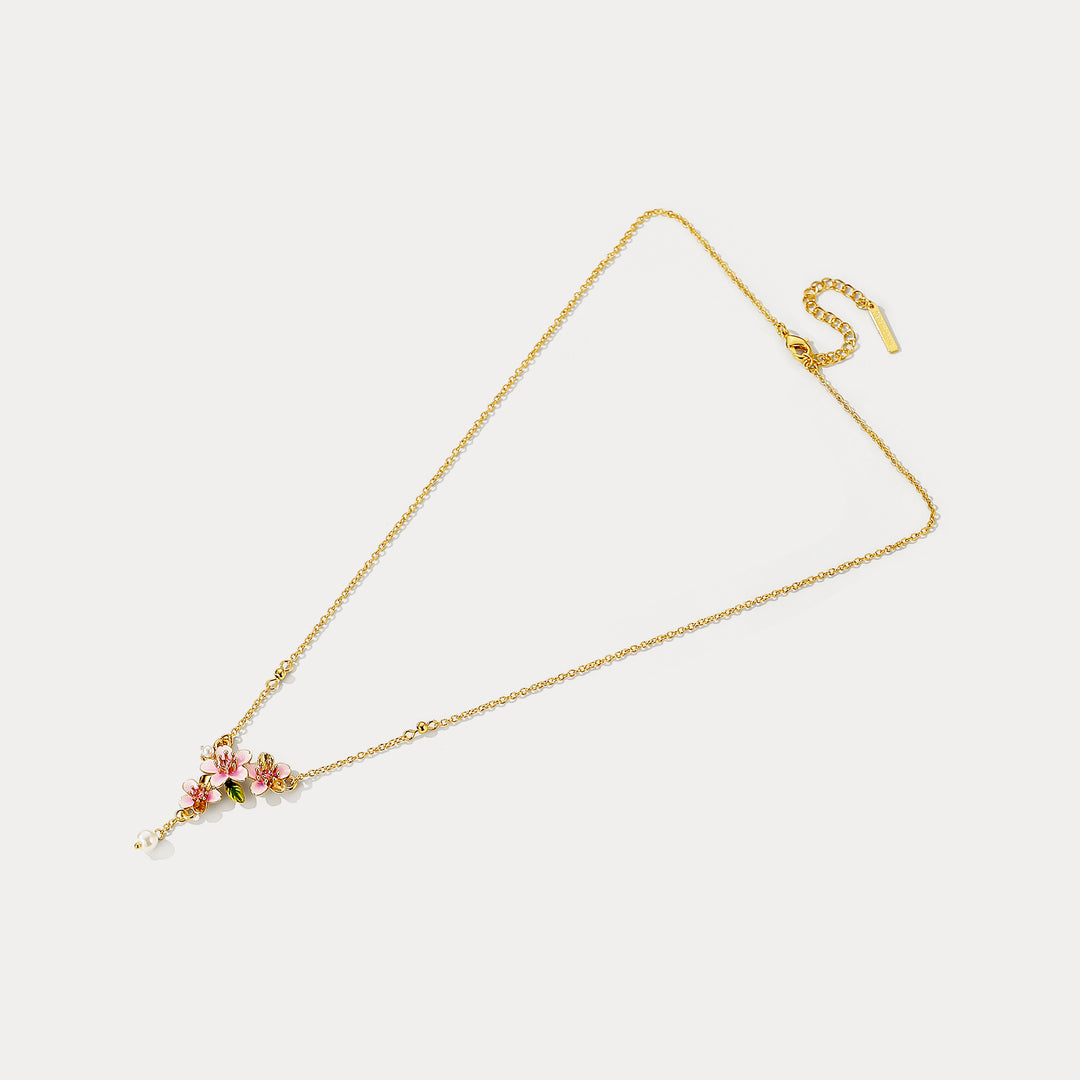 Sakura Blossom Enamel Necklace