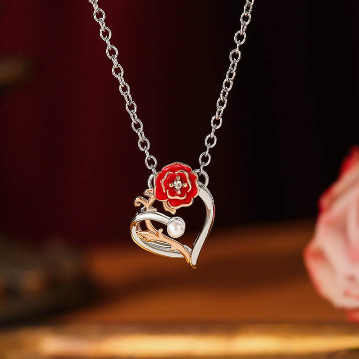 Valentine Rose Heart Necklace