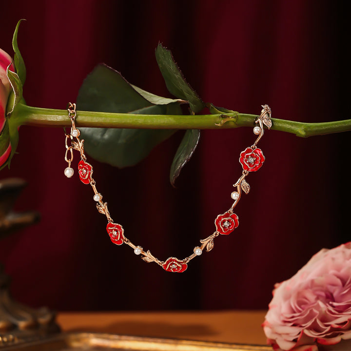 Valentine Gold Rose Bracelet