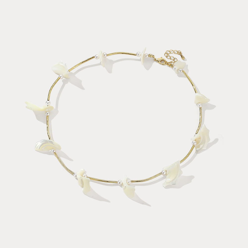 White Shell Charm Necklace