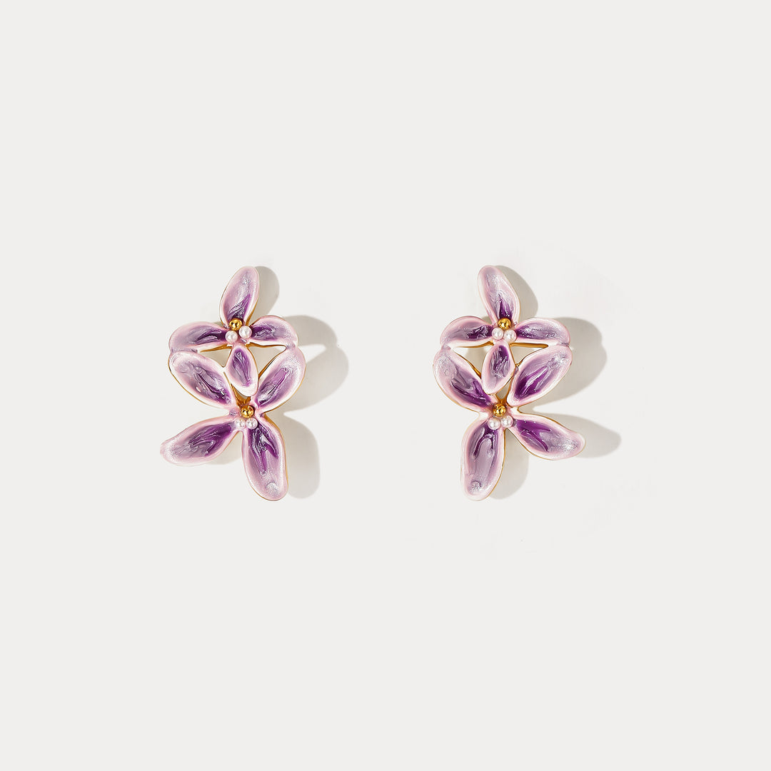 Selenichast Lilac Bloom Stud Earrings