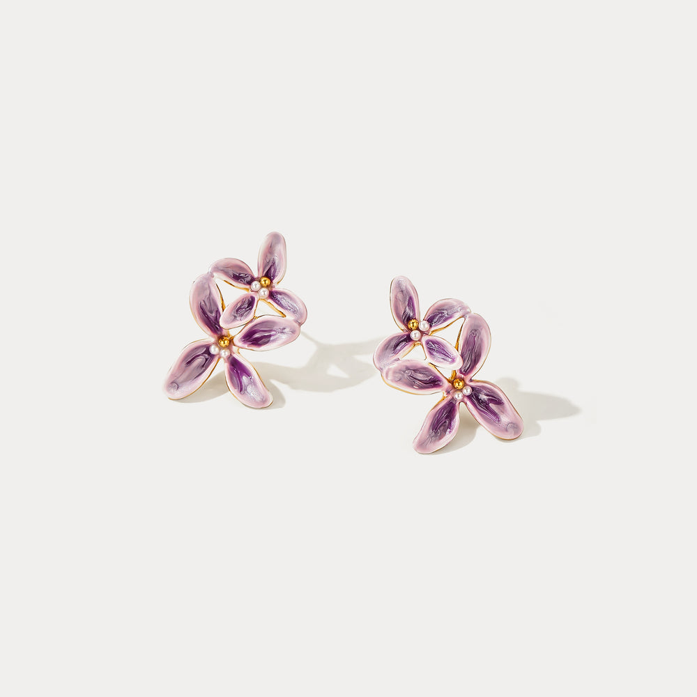 Lilac Bloom Stud Earrings