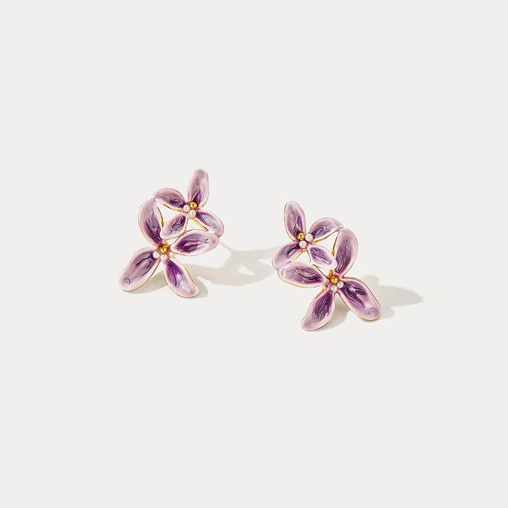 Lilac Bloom Stud Earrings