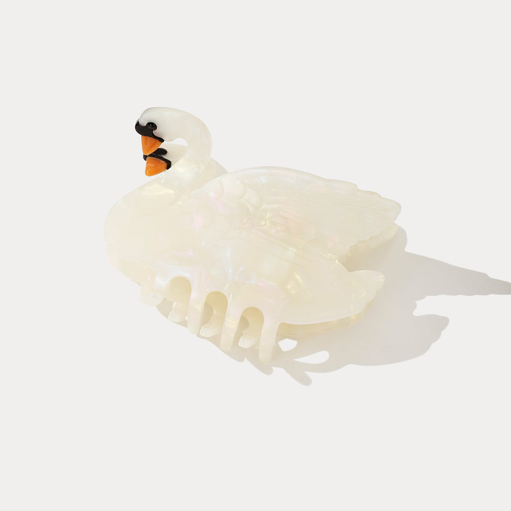 White Swan Claw Clips for Thick Hair