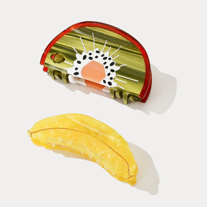 Selenichast Kiwi & Banana Hair Claw Clips