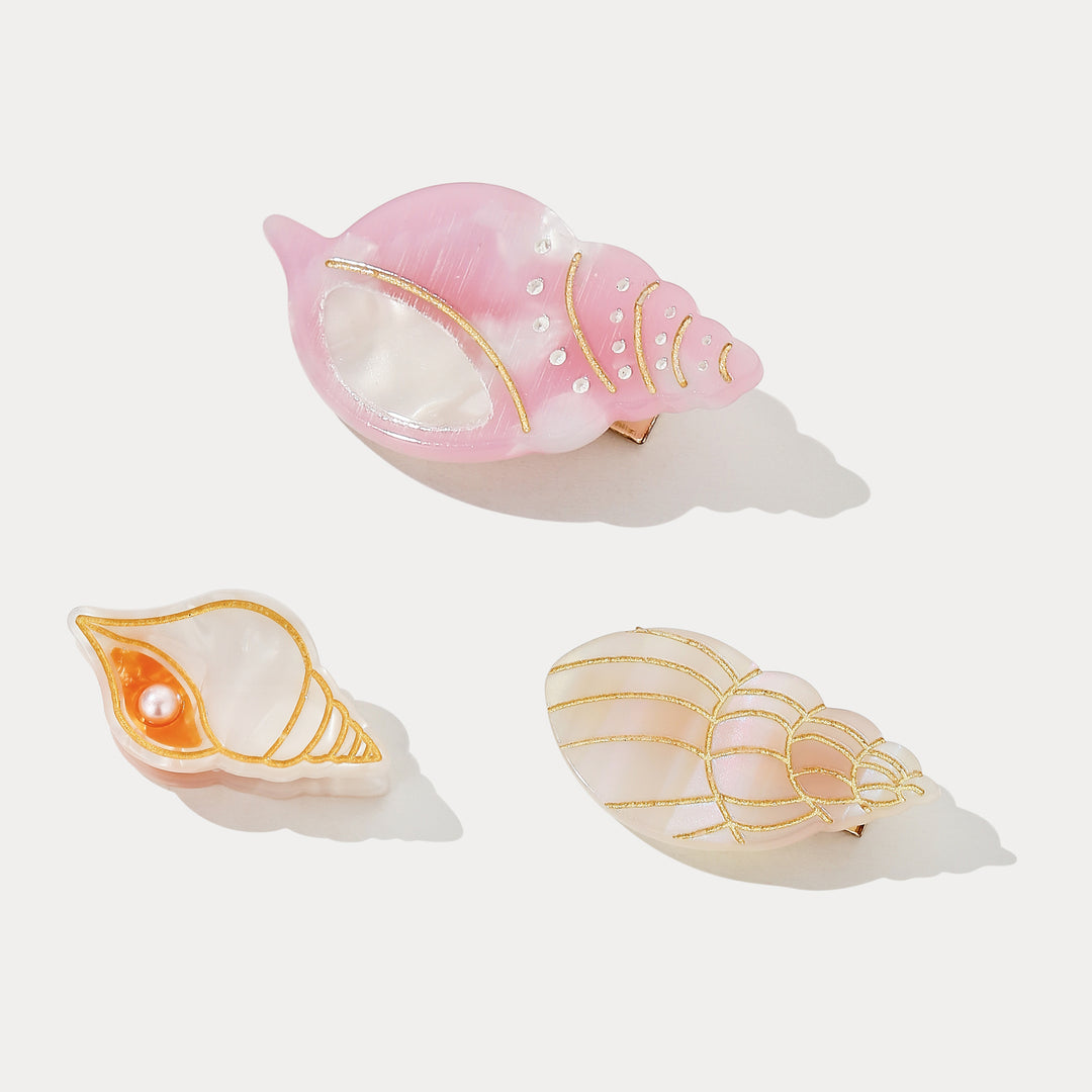 Pink Conch Hair Claw Clips 
