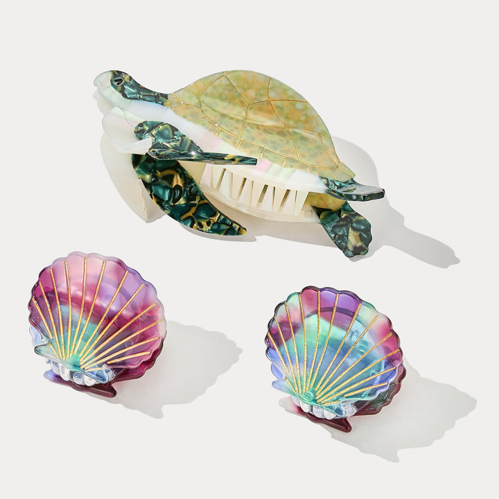 Selenichast Turtle & Shell Claw Clips
