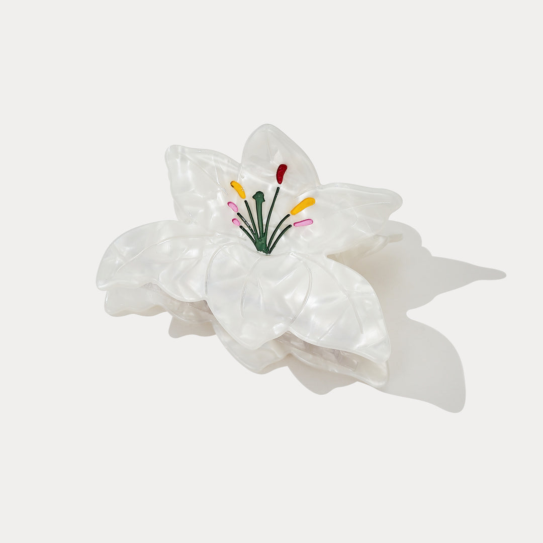 white lily flower hair clip Lily Claw Clips