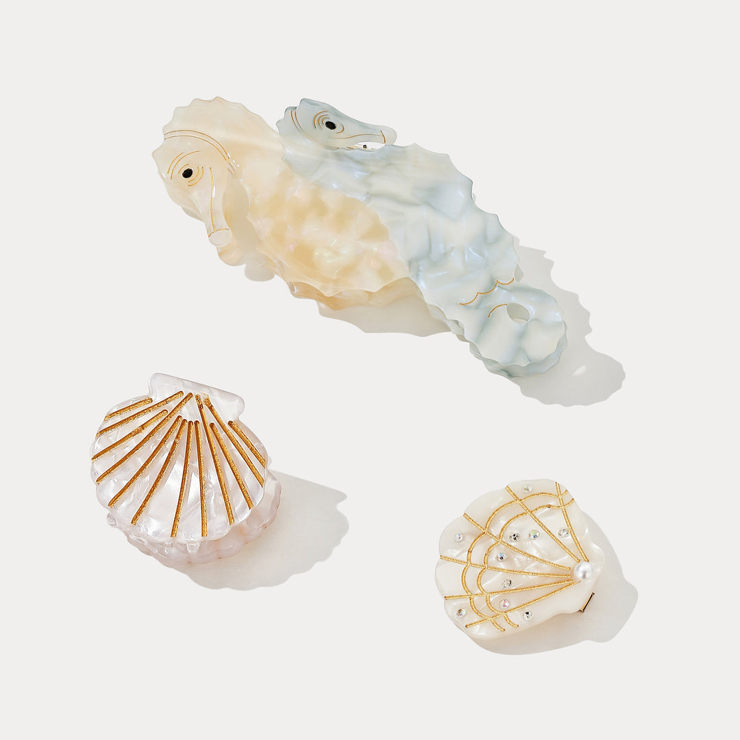 Selenichast Seahorse & Shell Hair Claw Clips