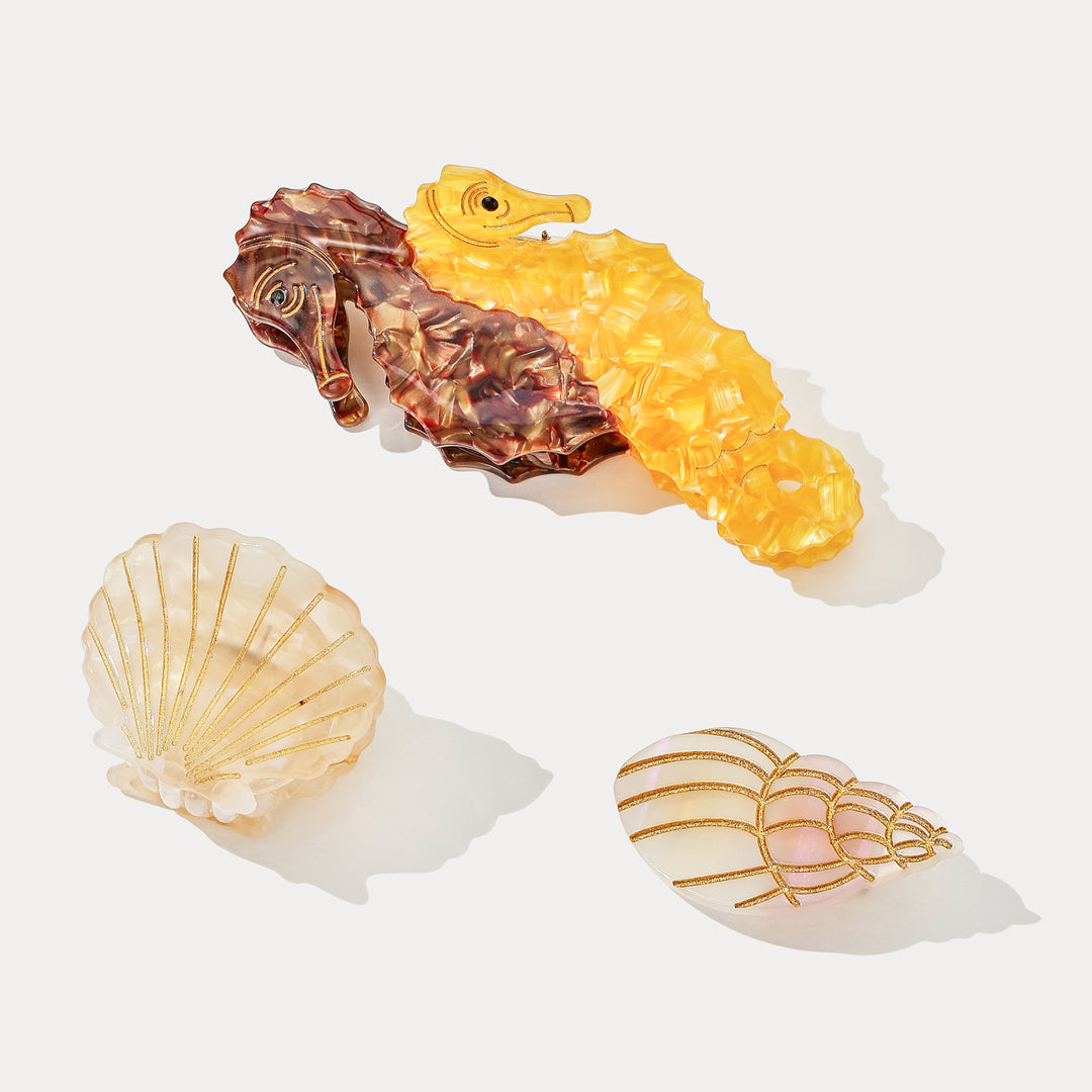 Selenichast Seahorse & Shell Claw Clips