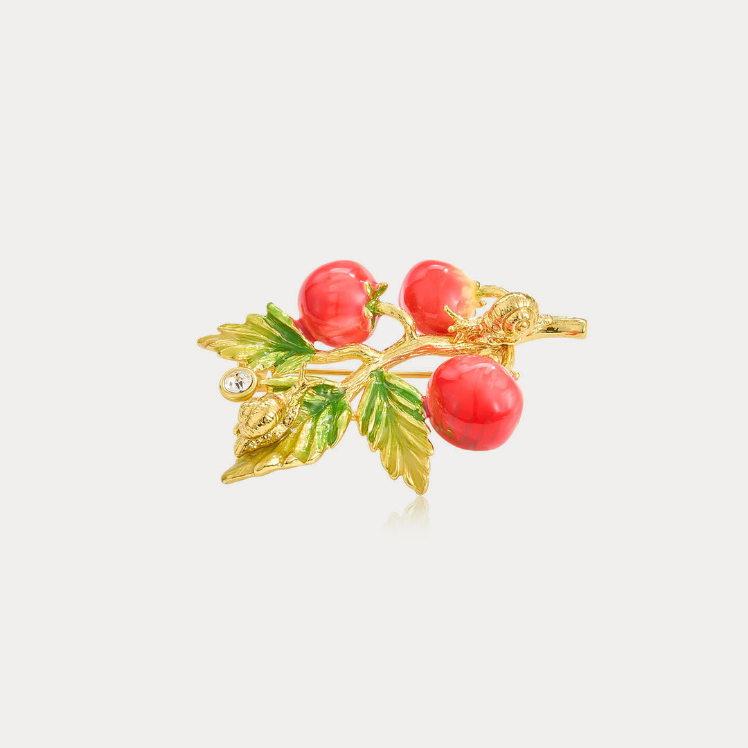 Selenichast Tomato & Snail Brooch
